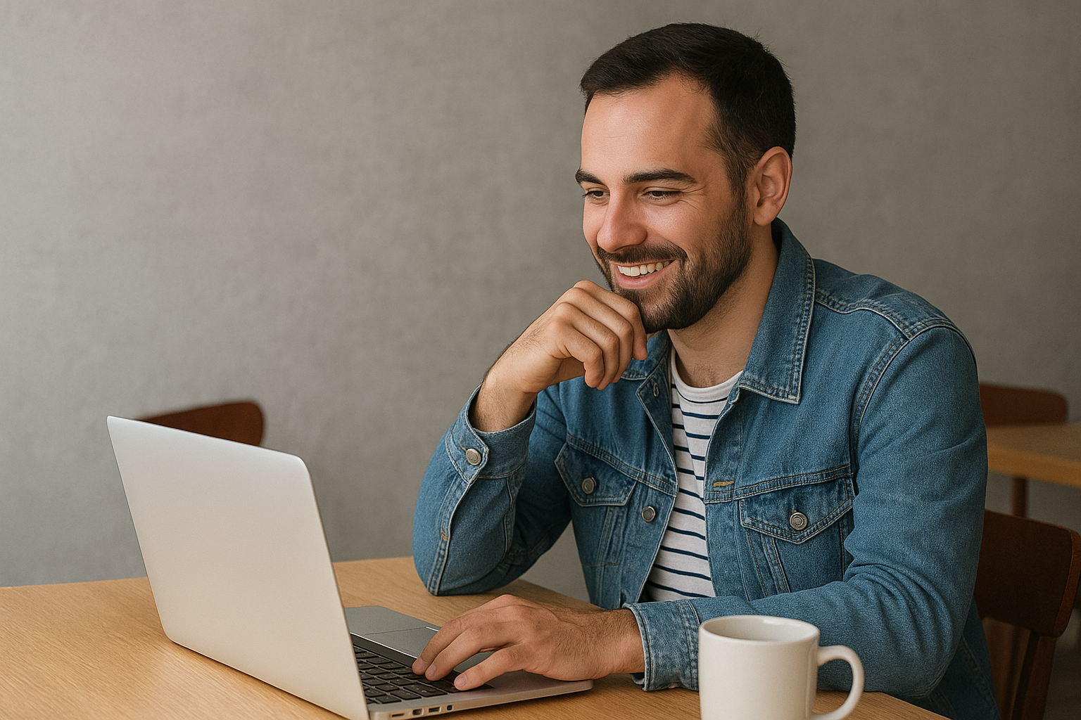 hombre con computador