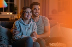 pareja sentada viendo las mejores series netflix